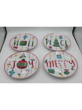 Ornaments Peppermint American Atelier 8" Salad Plates Set of Set of 4 AATORNAM